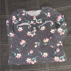 Carter's Floral Long Sleeve Shirt - Gray and Pink